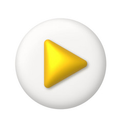 Golden Arrow On White Button Play Button 3d