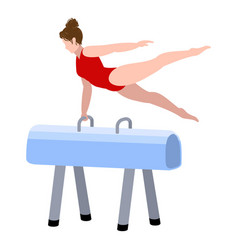 Gymnastic Horse Icon Cartoon Female