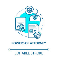 Powers Of Attorney Turquoise Concept Icon Legal