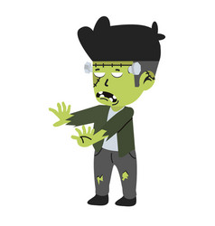 Frankenstein Monster Halloween Cartoon Flat