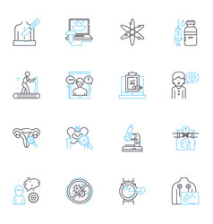 Nursing Home Linear Icons Set Elderly Healthcare