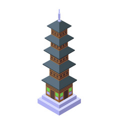 Pagoda Icon Isometric Chinese Building