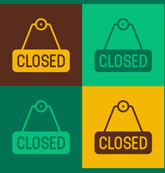 Pop Art Hanging Sign With Text Closed Icon