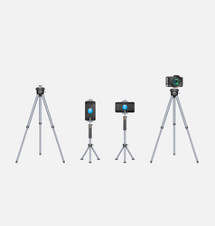 Smartphone And Photo Camera On Tripod Tools