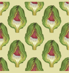 Green Globe Artichoke Seamless Pattern