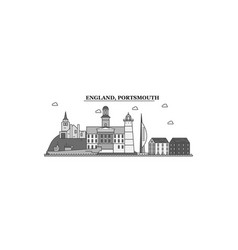 United Kingdom Portsmouth City Skyline Isolated