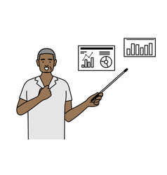 African Senior Man Analyzing A Performance Graph