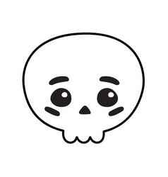 Hand Drawn Flat Kawaii Skull