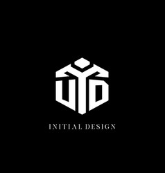 Initial Ud Logo Hexagon Shape Geometric Style