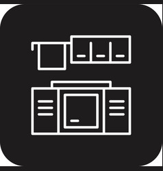 Kitchen Real Estate Icon With Black Filled Line