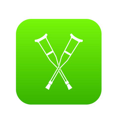 Crutches Icon Digital Green