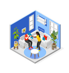 Domestic Violence Isometric Concept