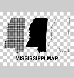 Set Of Mississippi Map United States America