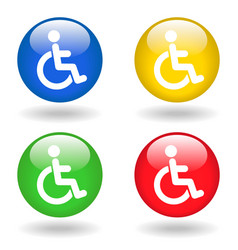 Disabled Handicap Invalid Icon Shiny Button