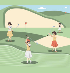 Golf Player Women In The Course