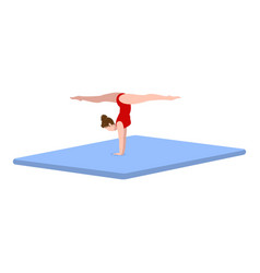 Gymnastic On Mat Icon Cartoon Female Hard