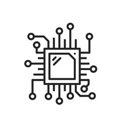 Microprocessor Chip Sim Card Connection Outline