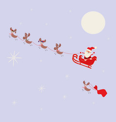 Reindeer Pulling A Sleigh From Santa Claus - Cute