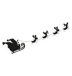 Santa On Sleigh And His Reindeers Isolated