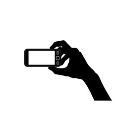 Smart Mobile Phone In Woman Hand Silhouette