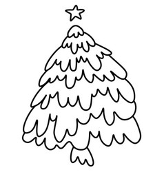 Snowy Xmas Tree Hand Drawing