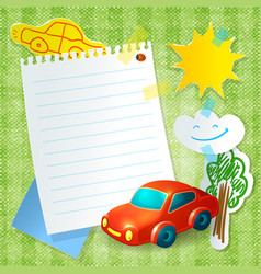 Toy Car Paper Postcard Template