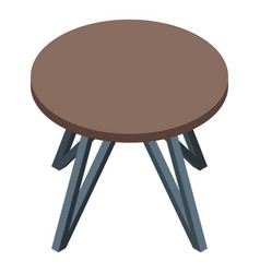 Wooden Round Table Icon Isometric Store