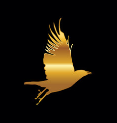 Golden Raven Logo Crow Bird Sign