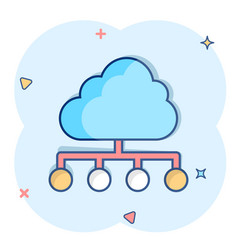 Cartoon Cloud Computing Technology Icon In Comic