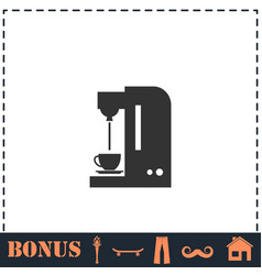 Coffee Maker Machine Icon Flat