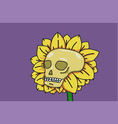 Happy Halloween Sunflowers With A Skull