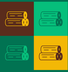 Pop Art Wooden Log Icon Isolated On Color