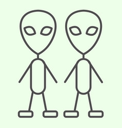 Cosmic Strangers Thin Line Icon Two Martian