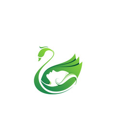 Green Swan Beauty Logo Design Template