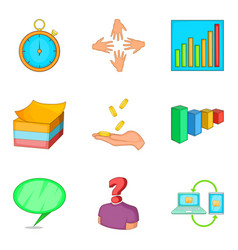 Handout Icons Set Cartoon Style