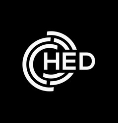 Hed Letter Logo Design On Black Background