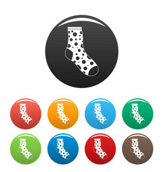 Lost Sock Icons Set Color