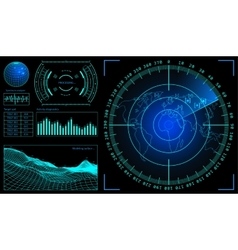 Military Green Radar Wireframe Landscape Screen