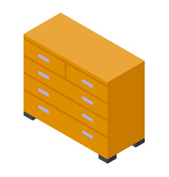 Modern Room Drawer Icon Isometric Table