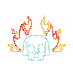 Neon Fire Skull