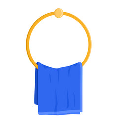 A Blue Towel Hanging On Wooden Hanger