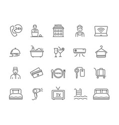 Large Collection Black And White Hotel Icons