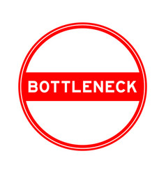 Red Color Round Seal Sticker In Word Bottleneck