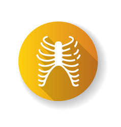 Rib Fracture Yellow Flat Design Long Shadow Glyph