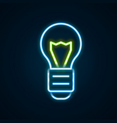 Glowing Neon Line Creative Lamp Light Idea Icon