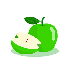 Green Apple And Half Cut Apple