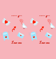 Seamless Valentines Day Pattern With Love Post