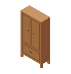 Wooden Classic Wardrobe Icon Isometric