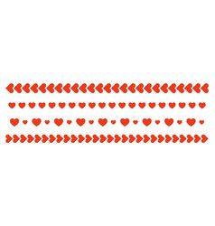 Hearts Border Line Set Of Red Heart Dividers