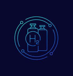 Hydrogen Tanks Icon H2 Storage Line Art